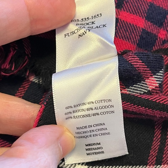 Rails Brock Plaid Button Button-Up Shirt In Pink, Black, and Navy Women's Medium - Picture 13 of 13